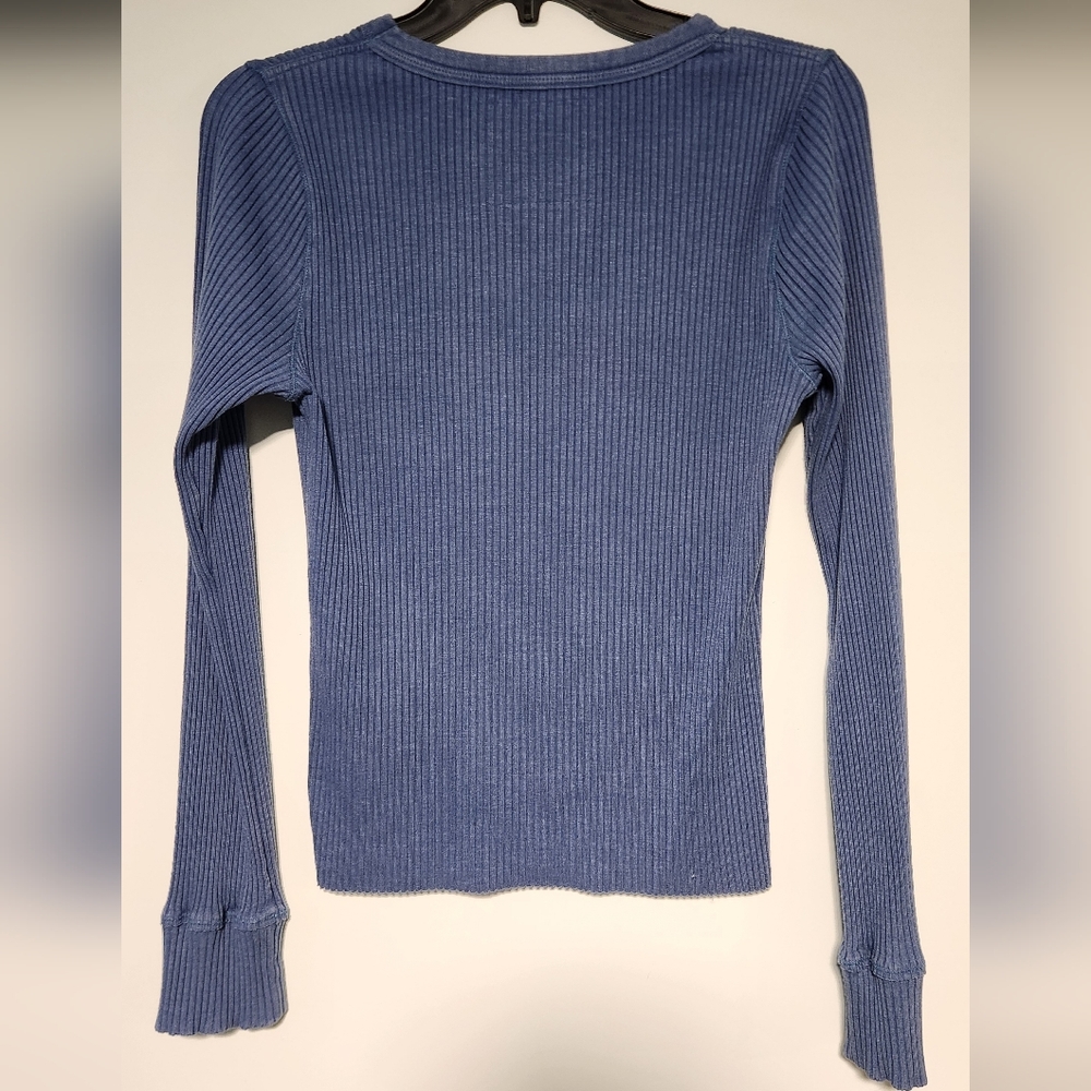Aerie Blue Ribbed Long Sleeve Top - Picture 2 of 3